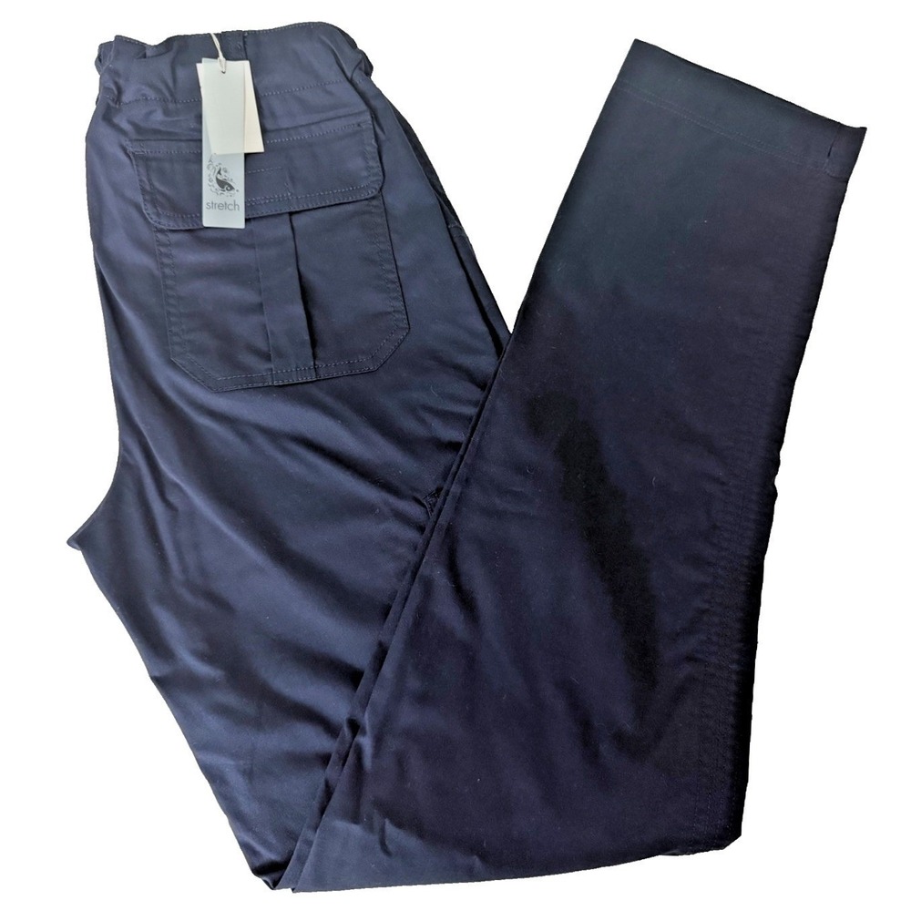 Koi Women's Navy Stretch Lindsey Mid-Rise Drawstring Waist Cargo Scrub SZ Tall S